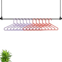 Kuber Industries Purple & Red 12Pieces American Style Multi Purpose Hangers-0