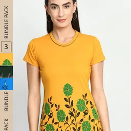 IndiWeaves Pack of 3 Printed Pure Cotton T-shirts-image-92