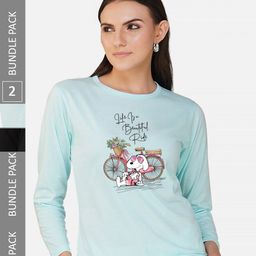 CHOZI Pack of 2 Graphic Printed Round Neck Long Sleeves Cotton T-Shirt-picture-21