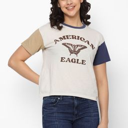 AMERICAN EAGLE OUTFITTERS Typography Printed Round Neck Applique T-shirt-image-17