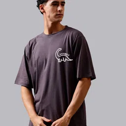 Mad Over Print Graphic Printed Drop-Shoulder Sleeves Oversized Cotton T-shirt-image-59