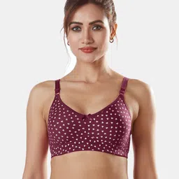 Sonari Maroon & White Non-padded Supper Support Bra-47
