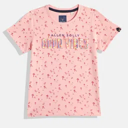 Allen Solly Junior Boys Printed Iridescent Embossed Pure Cotton T-shirt-image-17