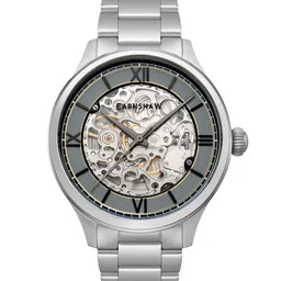 EARNSHAW Men Silver-Toned Skeleton Dial & Bracelet Style Straps Analogue Watch ES-8230-22-9