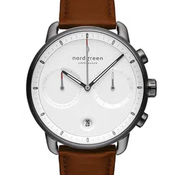 Nordgreen Men White Dial & Brown Stainless Steel Straps Analogue Watch PI42GMLEBRXX-48