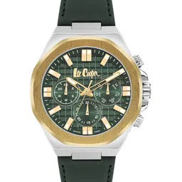 Lee Cooper Men Brass Printed Dial & Leather Digital Multi Function Watch-LC07983.277-22