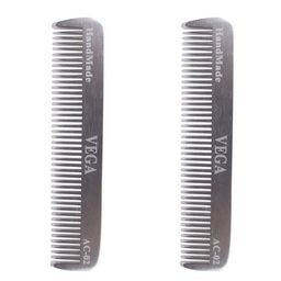 VEGA Set Of 2 Pocket Hair Comb VC2AC-02 - Silver-12