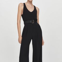 MANGO Shoulder Straps Belted Basic Jumpsuit-17