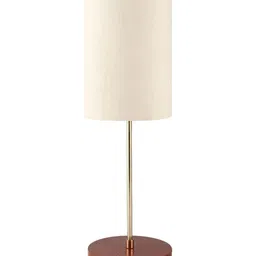 BTR CRAFTS Brown & Beige Cylindrical Shape Metal Table Lamp with Adjustable Cord-25