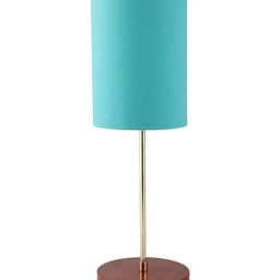 BTR CRAFTS Turquoise Blue & Brown Cylindrical Shape Metal Table Lamp with Adjustable Cord-1
