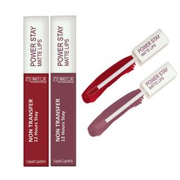 FORFOR Power Stay Set Of 2 Liquid Matte Lipstick -5ml Each-Peppy Red 22-Mauve Matte 23-41