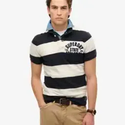 Men Herringbone Striped Regular Fit Polo T-Shirt-image-42