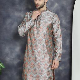 Jompers Geometric Printed Long Sleeves Thread Work Jacquard Kurta-picture-53
