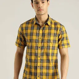 Indian Terrain Chiseled Slim Fit Tartan Checked Casual Cotton Shirt-image-47