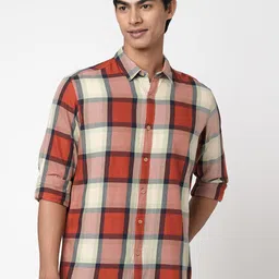 BEAT LONDON by PEPE JEANS Slim Fit Tartan Checks Pure Cotton Casual Shirt-image-88