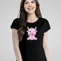 Pootlu Graphic Printed Round Neck Pure Cotton T-shirt-image-5