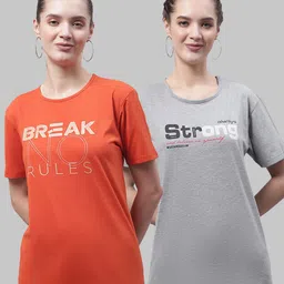 VIMAL JONNEY Pack Of 2 Typography Printed Cotton T-shirt-image-90