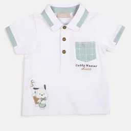Chicco Boys Typography Printed Polo Collar Pure Cotton Applique T-shirt-image-15