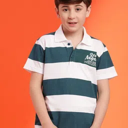 Lil Tomatoes Boys Striped Polo Collar Casual T-shirt-48
