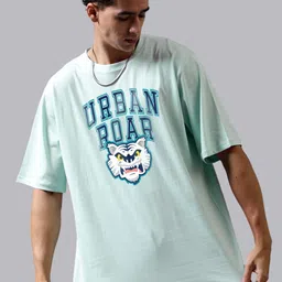 Mad Over Print Round Neck Applique Cotton Oversized Tshirt-image-13