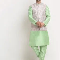 Kraft India Men Kurta and Churidar with Nehru Jacket-image-19