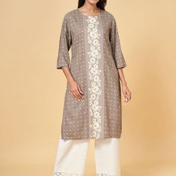 RANGMANCH BY PANTALOONS Floral Printed Straight Kurta-image-58