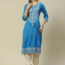 Rangriti Floral Printed Straight Kurta-28
