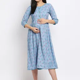 True Shape Floral Printed Maternity Ethnic Dress-picture-46
