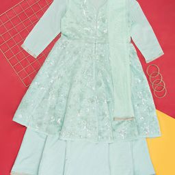 AKKRITI BY PANTALOONS Girls Sequin Embellished Ready to Wear Lehenga & Blouse With Dupatta-2