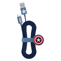 Macmerise Captain America Type A to Micro USB 3.3 Feet (1M) Cable (MFi Certified, Multicolor)-24