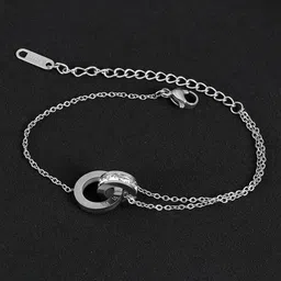 Jewels Galaxy Silver-Plated Cubic Zirconia Studded Anti-Tarnish Wraparound Bracelet-image-46