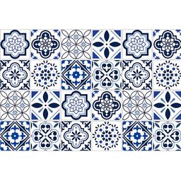 Asian royal White & Blue Printed Self Adhesive Wall Sticker-image-47