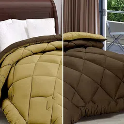 RF RELAXFEEL Brown & Mustard Heavy Winter 233 GSM Single Bed Quilt-image-75