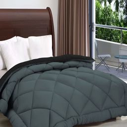 RF RELAXFEEL Black & Grey Microfiber Heavy Winter Double Bed Comforter-image-93