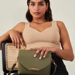 Accessorize Colourblocked PU Oversized Structured Shoulder Bag with Cut Work-11