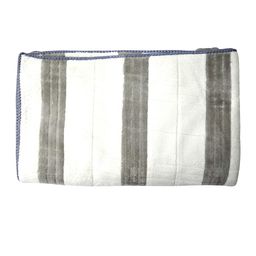 Tranquil square Grey & White Striped 650 GSM Cotton Rectangular Bath Towel-1