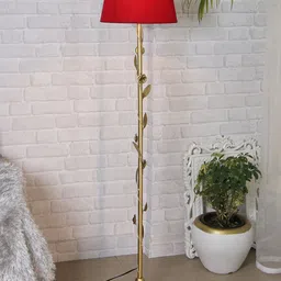Homesake Red & Gold-Toned Metal Floral Floor Lamp-34
