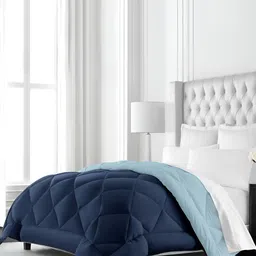 RF RELAXFEEL Blue Geometric Microfiber Heavy Winter 233 GSM Single Bed Comforter-image-79
