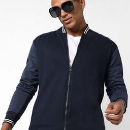 Campus Sutra Men Navy Blue Windcheater Varsity Jacket-image-74