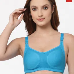 Floret Turquoise Blue & Red Non-Padded Super Support Minimizer Bra Pack Of 2  T3033_D.Cyan-Red_30C-image-97