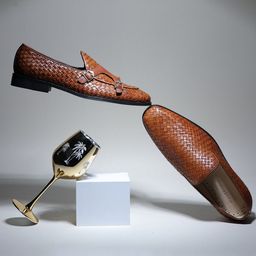 GRIFFIN Men Textured Leather Latex Lined Monks-image-86