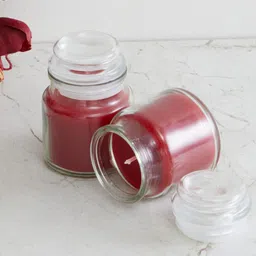 Aromatic Fables Red 2 Pieces Rose Scented Jar Candles-24