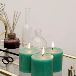 Aromatic Fables Green 3 Pieces Rustic Pillar Candles-25