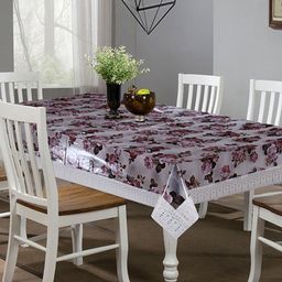 KUBER INDUSTRIES Set of 2 Cream Floral Printed Waterproof Rectangular Table Covers-30
