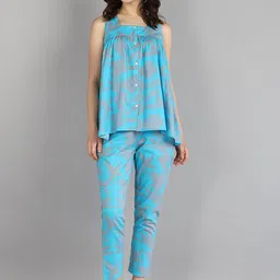 Shiv ali apparels Abstract Printed Sleeveless Top & Trouser Co-Ords-picture-6
