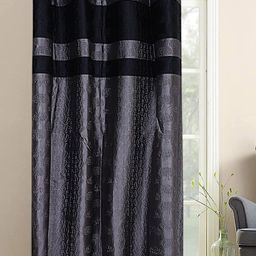 Kuber Industries Grey & Black Self Design Door Curtain With 8 Eyelet 7 Feet-37
