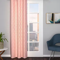 THE CONVERSION Pink Abstract Jacquard Door Curtain-image-26