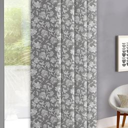 OASIS Grey & White Floral Door Curtain-image-82
