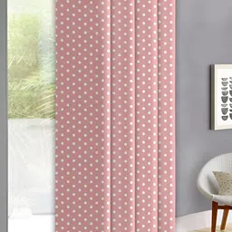 OASIS Pink & White Polka Dot Printed Door Curtain-1