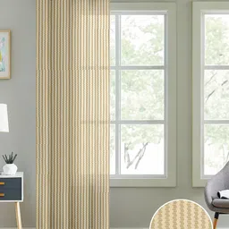 Cortina Beige Self Design Sheer Door Curtain-image-75